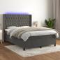 Preview: ARDEBO.de - Boxspringbett mit Matratze & LED Dunkelgrau 140x190 cm Samt