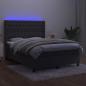 Preview: Boxspringbett mit Matratze & LED Dunkelgrau 140x190 cm Samt