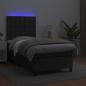 Preview: Boxspringbett mit Matratze & LED Schwarz 100x200 cm Kunstleder