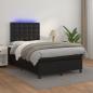 Preview: ARDEBO.de - Boxspringbett mit Matratze & LED Schwarz 120x200 cm Kunstleder