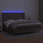 Preview: Boxspringbett mit Matratze & LED Grau 180x200 cm Kunstleder