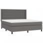 Preview: Boxspringbett mit Matratze & LED Grau 180x200 cm Kunstleder