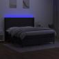 Preview: Boxspringbett mit Matratze & LED Schwarz 180x200 cm Stoff