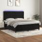 Preview: ARDEBO.de - Boxspringbett mit Matratze & LED Schwarz 160x200 cm Samt