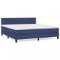 Preview: Boxspringbett mit Matratze Blau 180x200 cm Stoff