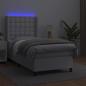 Preview: Boxspringbett mit Matratze & LED Weiß 100x200 cm Kunstleder