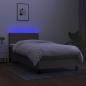 Preview: Boxspringbett mit Matratze & LED Taupe 90x190 cm Stoff