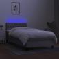 Preview: Boxspringbett mit Matratze & LED Hellgrau 90x190 cm Stoff