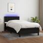 Preview: ARDEBO.de - Boxspringbett mit Matratze & LED Schwarz 90x190 cm Stoff