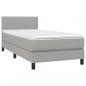 Preview: Boxspringbett mit Matratze & LED Hellgrau 90x190 cm Stoff