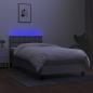 Preview: Boxspringbett mit Matratze & LED Hellgrau 90x190 cm Stoff