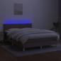 Preview: Boxspringbett mit Matratze & LED Taupe 140x190 cm Stoff