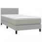 Preview: Boxspringbett mit Matratze & LED Hellgrau 90x190 cm Stoff