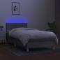 Preview: Boxspringbett mit Matratze & LED Hellgrau 90x190 cm Stoff