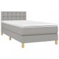 Preview: Boxspringbett mit Matratze & LED Hellgrau 90x190 cm Stoff