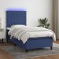 Preview: ARDEBO.de - Boxspringbett mit Matratze & LED Blau 90x190 cm Stoff