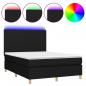 Preview: Boxspringbett mit Matratze & LED Schwarz 140x200 cm Stoff