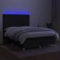 Preview: Boxspringbett mit Matratze & LED Schwarz 140x200 cm Stoff