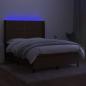 Preview: Boxspringbett mit Matratze & LED Dunkelbraun 140x190 cm Stoff