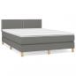 Preview: Boxspringbett mit Matratze Dunkelgrau 140x190 cm Stoff