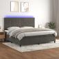 Preview: ARDEBO.de - Boxspringbett mit Matratze & LED Dunkelgrau 200x200 cm Samt