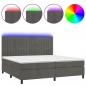 Preview: Boxspringbett mit Matratze & LED Dunkelgrau 200x200 cm Samt