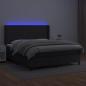 Preview: Boxspringbett mit Matratze & LED Schwarz 180x200 cm Kunstleder