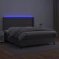 Preview: Boxspringbett mit Matratze & LED Grau 180x200 cm Kunstleder