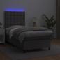 Preview: Boxspringbett mit Matratze & LED Grau 90x190 cm Kunstleder