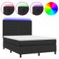 Preview: Boxspringbett mit Matratze & LED Schwarz 140x200 cm Kunstleder