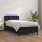 Preview: ARDEBO.de - Boxspringbett mit Matratze & LED Schwarz 90x190 cm Kunstleder