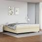 Preview: ARDEBO.de - Boxspringbett mit Matratze Creme 200x200 cm Kunstleder