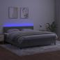 Preview: Boxspringbett mit Matratze & LED Hellgrau 180x200 cm Samt