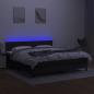 Preview: Boxspringbett mit Matratze & LED Schwarz 180x200 cm Stoff