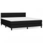 Preview: Boxspringbett mit Matratze Schwarz 180x200 cm Stoff