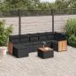 Preview: ARDEBO.de - 8-tlg. Garten-Sofagarnitur mit Kissen Schwarz Poly Rattan