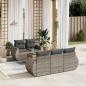 Preview: ARDEBO.de - 6-tlg. Garten-Sofagarnitur mit Kissen Grau Poly Rattan