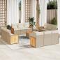 Preview: ARDEBO.de - 13-tlg. Garten-Sofagarnitur mit Kissen Beige Poly Rattan