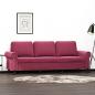 Preview: ARDEBO.de - 3-Sitzer-Sofa Weinrot 180 cm Samt