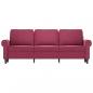 Preview: 3-Sitzer-Sofa Weinrot 180 cm Samt