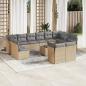 Preview: ARDEBO.de - 13-tlg. Garten-Sofagarnitur mit Kissen Beige Poly Rattan