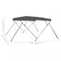 Preview: 4-Bow Bimini Top Anthrazit 243x210x137 cm