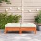 Preview: Gartenhocker mit Kissen 2 Stk. Wachsbraun Massivholz Kiefer