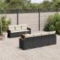 Preview: ARDEBO.de - 8-tlg. Garten-Sofagarnitur mit Kissen Schwarz Poly Rattan