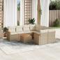 Preview: ARDEBO.de - 9-tlg. Garten-Sofagarnitur mit Kissen Beige Poly Rattan