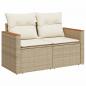 Preview: 9-tlg. Garten-Sofagarnitur mit Kissen Beige Poly Rattan