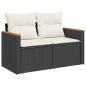 Preview: 5-tlg. Garten-Sofagarnitur mit Kissen Schwarz Poly Rattan