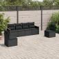 Preview: ARDEBO.de - 6-tlg. Garten-Sofagarnitur mit Kissen Schwarz Poly Rattan