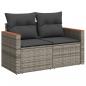 Preview: 7-tlg. Garten-Sofagarnitur mit Kissen Grau Poly Rattan