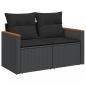 Preview: 4-tlg. Garten-Sofagarnitur mit Kissen Schwarz Poly Rattan